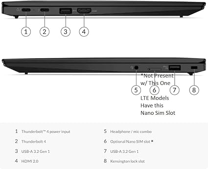 Notebook Lenovo ThinkPad X1 Carbon 9 GERAÇÃO – Intel Core i5-1135G7 – 11a Geração – RAM 16GB – SSD 512GB – Tela 14” - Imagem 2